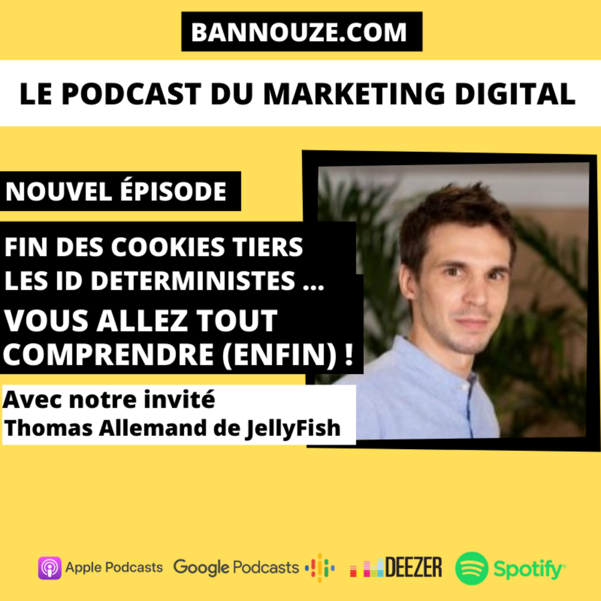 Logo de l'épisode #62 : Cookies > La fin des cookies tiers, les ID persistants ... Vous allez tout comprendre (enfin) du podcast Bannouze : Le podcast du marketing digital !